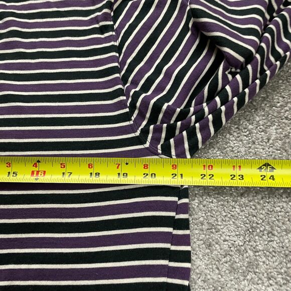 Erika & Co. Top Womens Medium Multicolor Striped Long Sleeve Crew Neck Casual - Picture 9 of 9